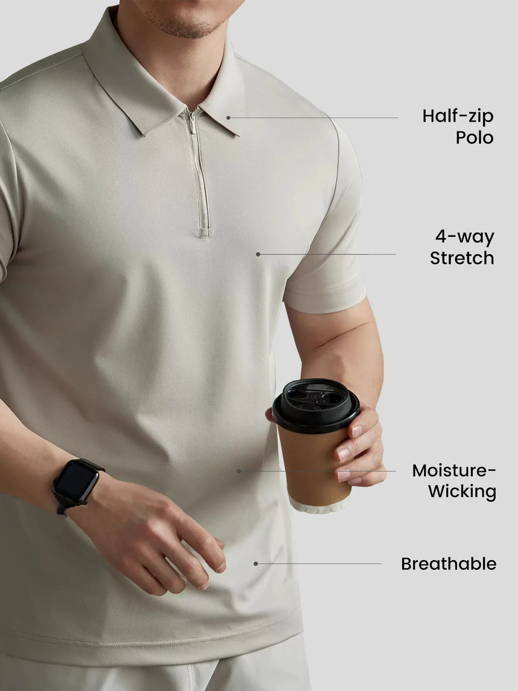 PerformancePro Piqué Short Sleeve Half Zip Polo