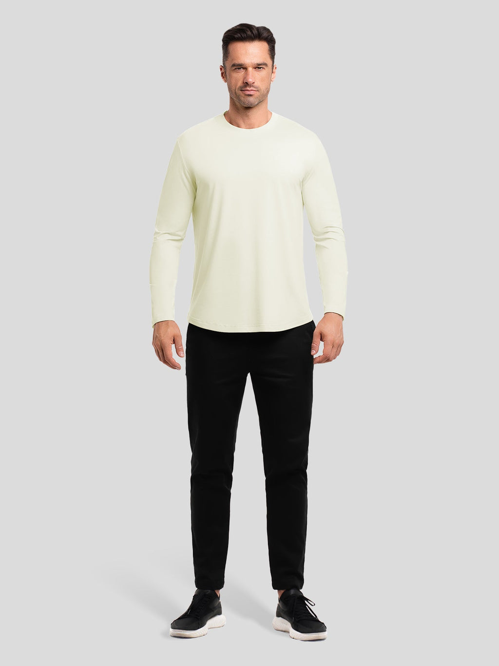 StaySmooth Long Sleeve Curve Hem Tee: Slim Fit