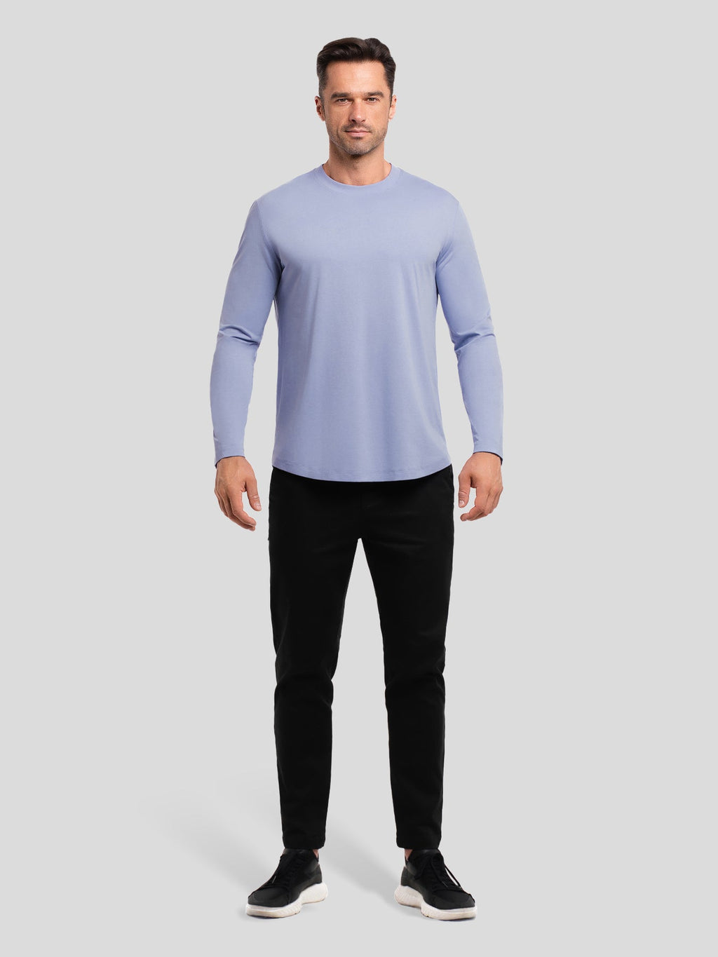 StaySmooth Long Sleeve Curve Hem Tee: Slim Fit