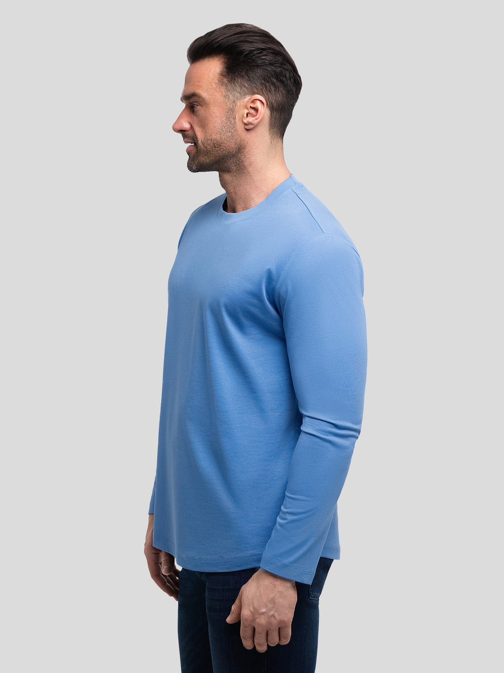 StaySmooth Long Sleeve Curve Hem Tee: Slim Fit