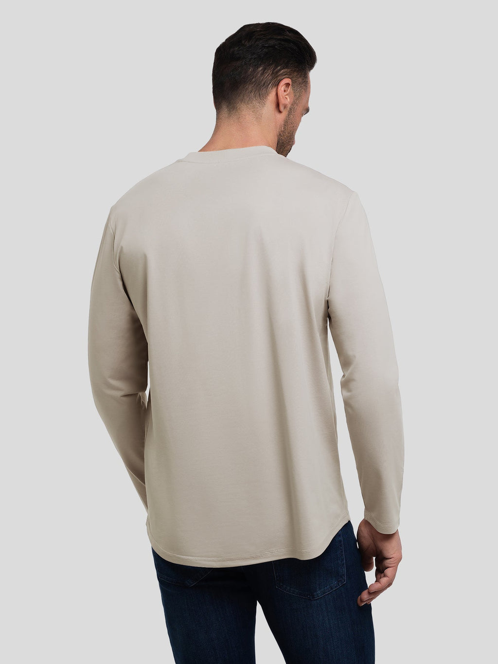 StaySmooth Long Sleeve Curve Hem Tee: Slim Fit
