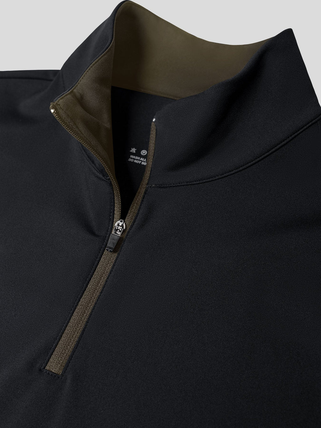 SmoothBlend Classic Fit Half Zip Mock Neck Tee:Zip Contrast Color